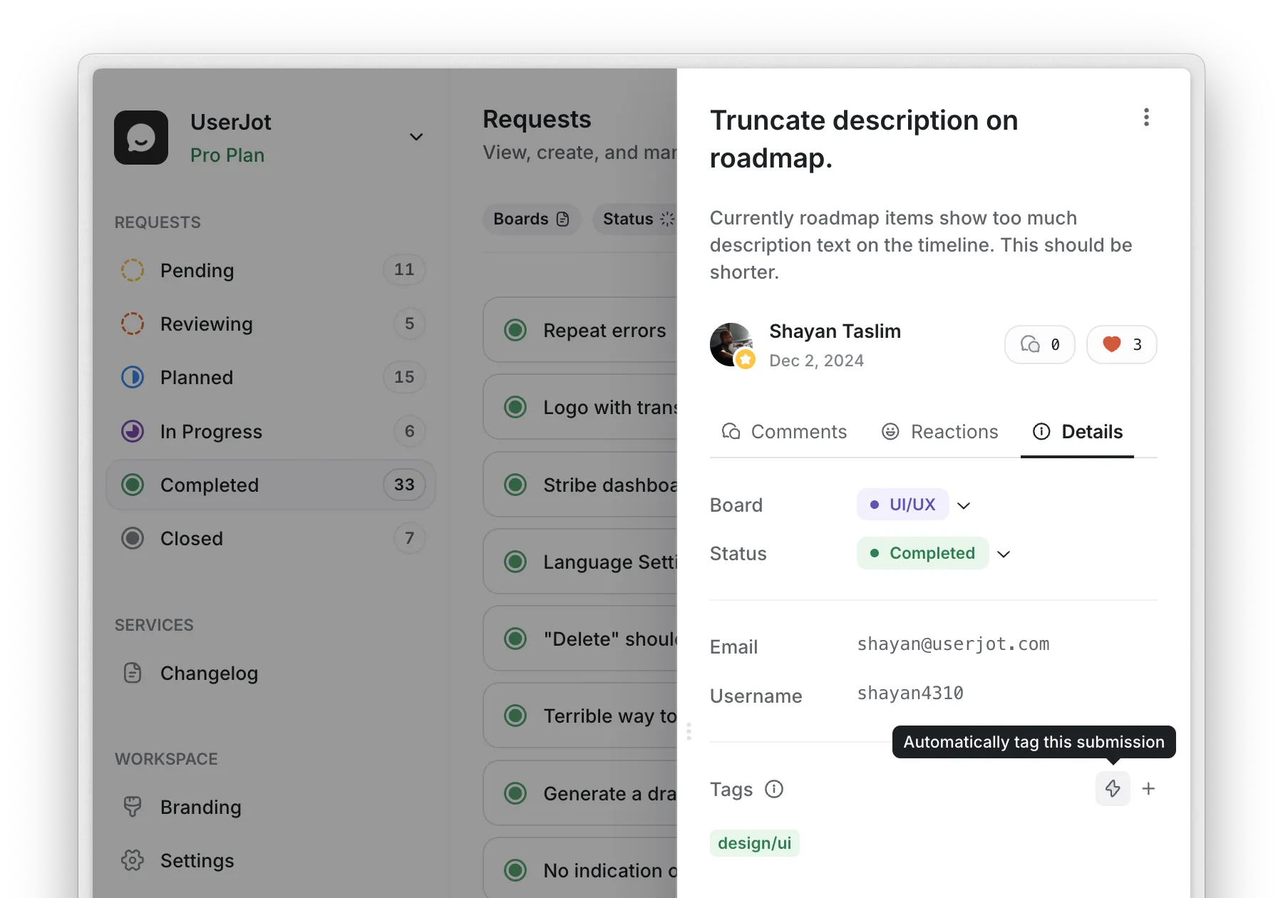 Auto-Tagging Feedback Submissions in UserJot Auto-Tagging Feedback Submissions in UserJot
