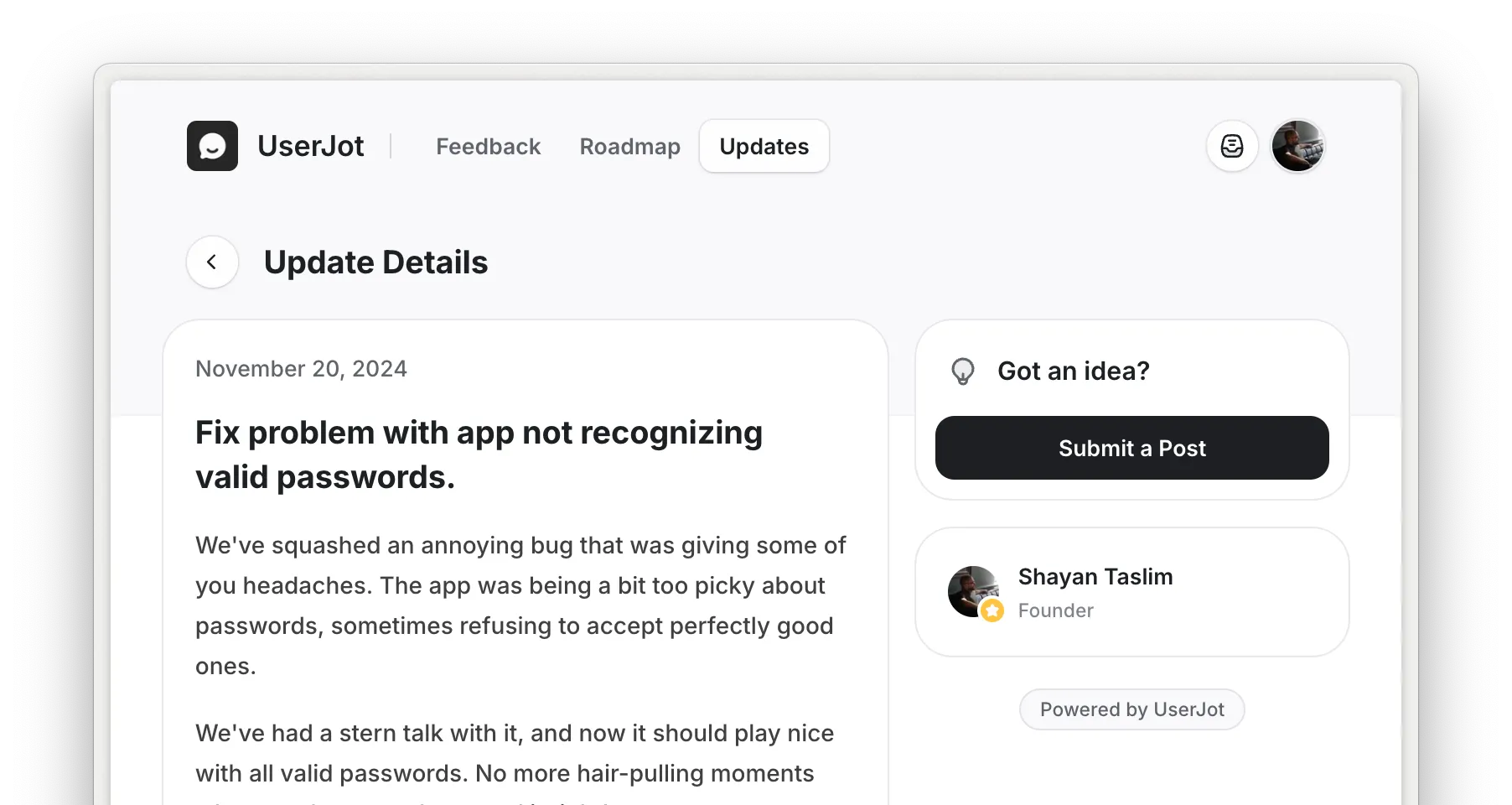 UserJot Changelog UserJot Changelog